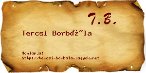 Tercsi Borbála névjegykártya